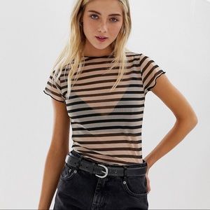 ASOS mesh stripped crop